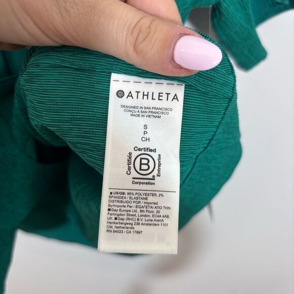 Athleta Echo Top NEW with tags Size Small Textured Green - Picture 11 of 13
